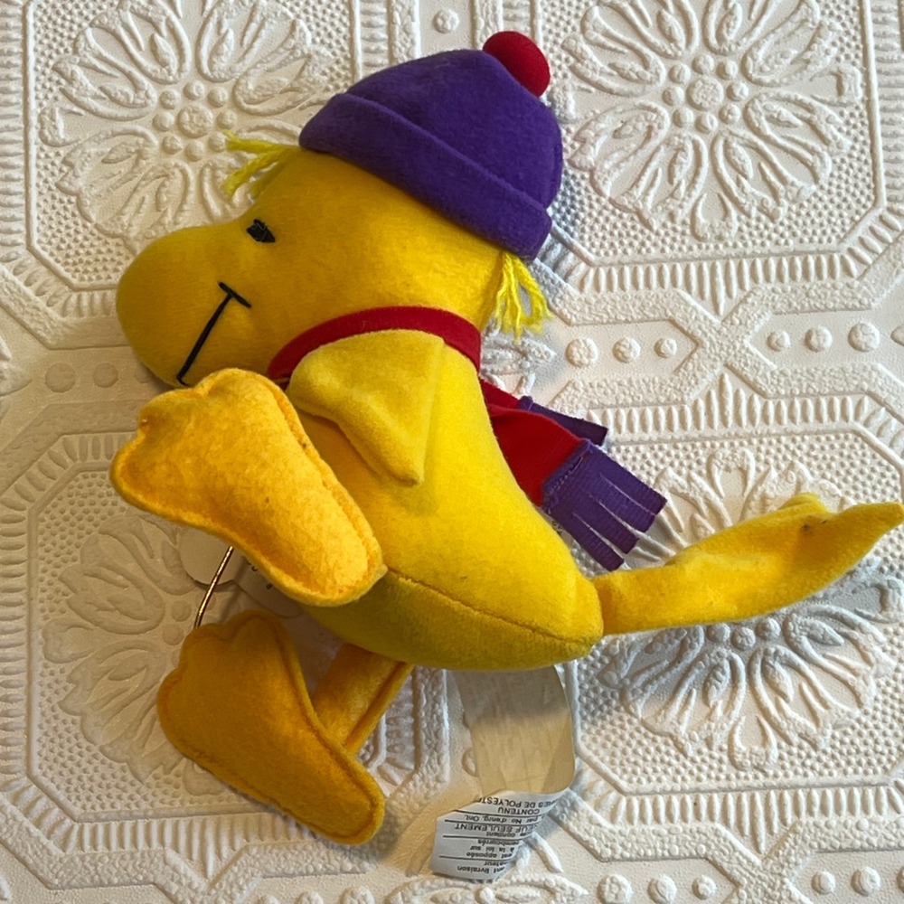 Whitmans Peanuts Woodstock Plush Winter Beanie Scarf Jingle Bell Snoopy Vintage - Picture 2 of 5